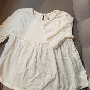 Carters White Girls Cotton Baby Doll Blouse Size 8